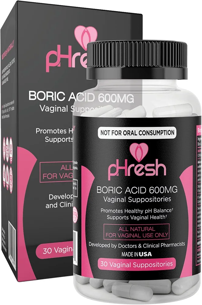 Boric Acid Vaginal Suppositories 600mg  X 30capa