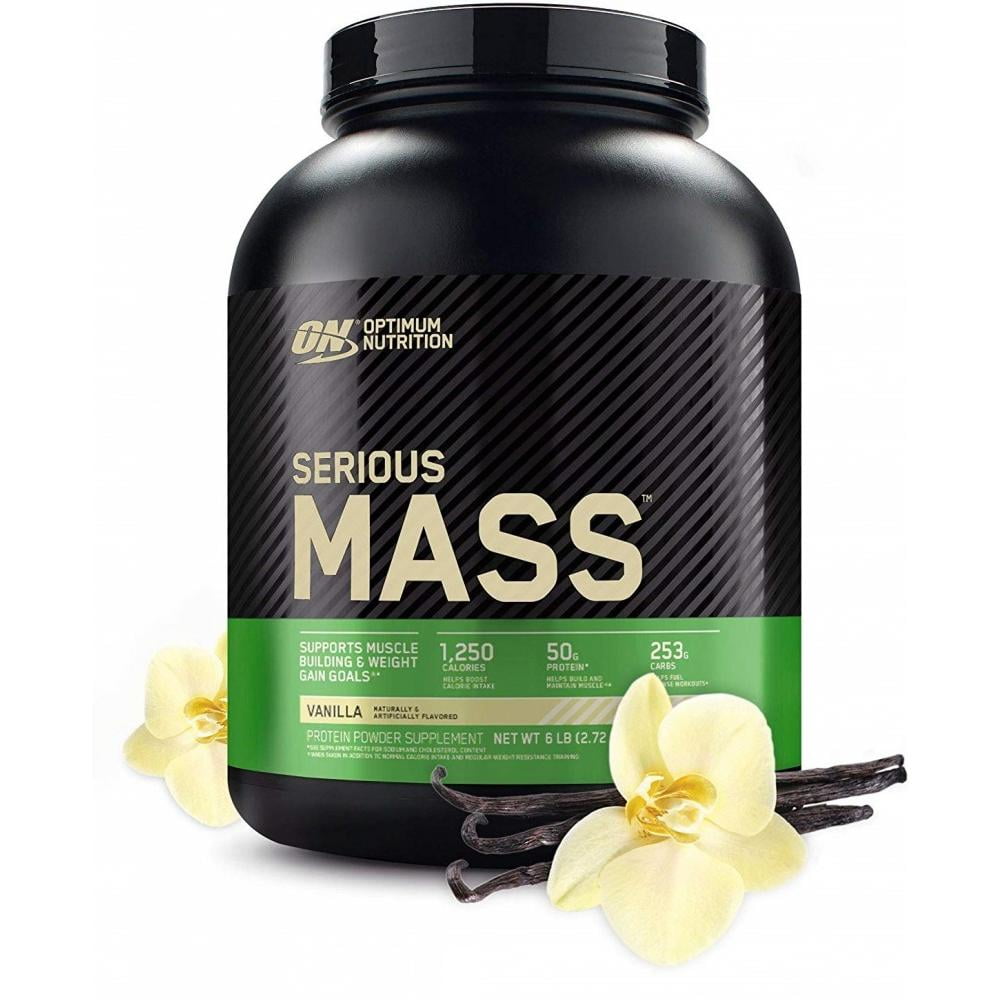 Optimum Nutrition, Serious Mass, Weight Gainer Protein Powder, Vanilla, 6.lbSerious Mass